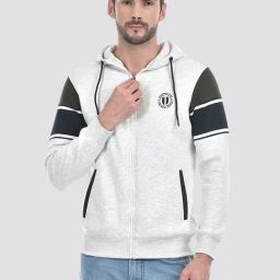 Numero Uno Grey Colour-Block Hooded Sweatshirt-picture-11