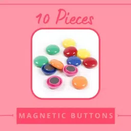 EDUWAY Magnetic Button Set Multicolour 30 mm Diameter for Stick Notes, Photos, Charts and More (Set of 10) image 2
