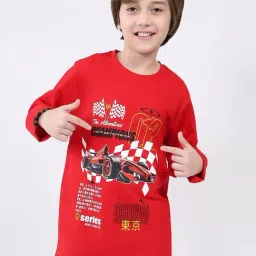 Monte Carlo Boys Red Printed Regular Fit T-Shirt-picture-38