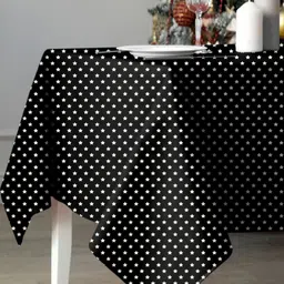 Aura Black Geometric Printed 6-Seater Table Cover-23
