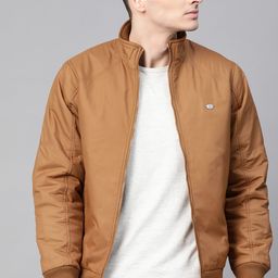Roadster Men Brown Solid Bomber Jacket-picture-11