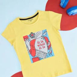 Pantaloons Junior Yellow Cotton Printed T-Shirt-image-18