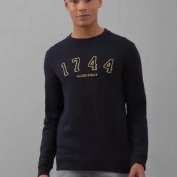 Allen Solly Navy Cotton Regular Fit Printed Sweatshirt-image-70