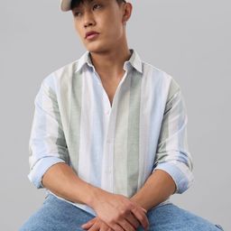 The Souled Store SeasideMulti Striped Cotton Linen Casual Shirt-picture-30