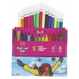 Cello ColourUp Sketch Pens Mini Multicolour Ink, 8907234015003 (Pouch of 15 Pcs)-44