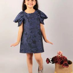 KidsDew Navy Embroidered Dress-image-7