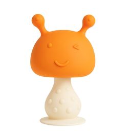 The Little Lookers Kids Mushroom Design BPA Free Baby Teether Cum Rattle - Orange-image-11