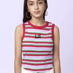 Coolsters by Pantaloons Kids Pink Cotton Striped T-Shirt-picture-17
