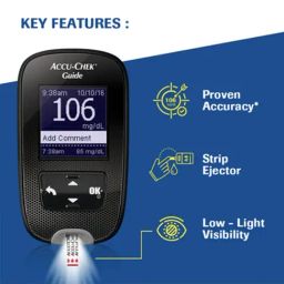 accu chek Accu-Chek Guide Meter (Bluetooth) with 10 strips + Accu-Chek Guide 50 Strips (Black) image 4