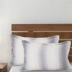 Maspar Swathe Grey Polyester 325 TC Pillow Shams - Set of 2-46