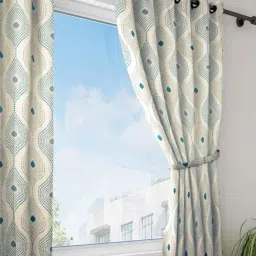 Swayam Printed Faux Silk Window Curtain - Set of 2-92