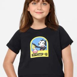 KIDS ONLY Anthracite Black Cotton Printed T-Shirt-image-87