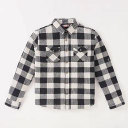 Edheads Kids Black & White Cotton Chequered Full Sleeves Shirt-image-38