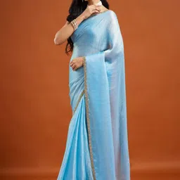 LOROFY Embellished Beads and Stones Border Saree-picture-31