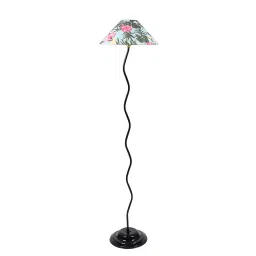 Tucasa TC-115 56 Inch Floral Print Floor Lamp with Metal Base-image-36