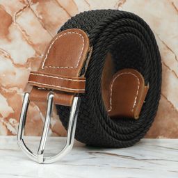 CRUSSET Unisex Black Braided Belt-picture-40