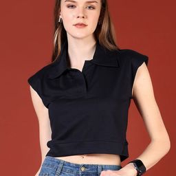 LIMEROAD Women Polo Collar Extended Sleeves Pockets T-shirt-image-50