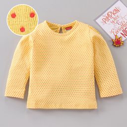 Babyhug Full Sleeves Dots Printed Tee -Yellow-image-19