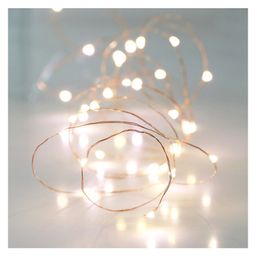 AMFIN (Pack of 1) Length 3 Meter Battery Powered Wired String Fairy Lights 2 AA Battery Powered Portable LED Lights LED String Lights for Decoration Decorative Strings - Warm White-23