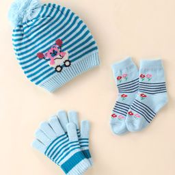 Model Set of Woollen Cap Gloves Socks Bear Print - Diameter 10 cm (Colour May Vary)-image-76
