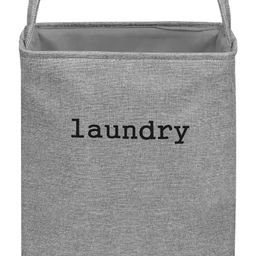 Kuber Industries Laundry Basket  Square Foldable Laundry Basket  Jute Storage Bag with Handles  Clothes Basket for Home  Toy Storage Basket  40 LTR  Gray-35