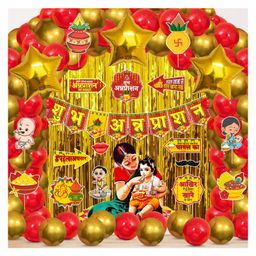 Zyozi Rice Ceremony Decorations Items Gold & Red - Pack of 54-picture-9