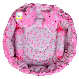 Babytoons Baby Bedding Set New Born Reversible Nest Bed with Pillows (0-6 Months) Pink-picture-16