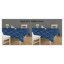 RRC Super Soft Brushed Microfiber Cotton 4 Seater Table Cover for Dinning Table - Blue-picture-21