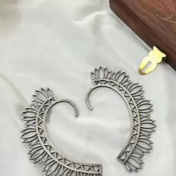 Sangria Women SSilver Plated Brass Lotus Shape Ear Cuff-image-87