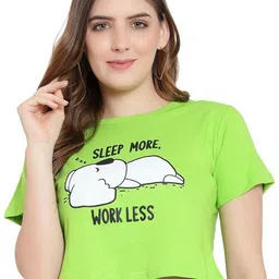 DEEPMAYRA COLLECTION Women Typography Printed Cotton Crop Tshirt-picture-11