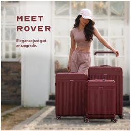 Assembly Hard-Sided Medium Check-in Luggage - 24 inches | Premium Polycarbonate Wide Handle Trolley Bag with in-Built TSA Lock for Travel - Red - Rover image 2