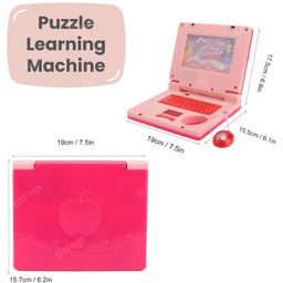 BitFeex Kids Learning MusicLaptop High Simulation Educational Toddler Learning Computer Toy with Mouse-Pink image 3