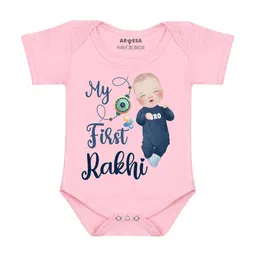 Arvesa My First RakhiPrinted Romper-4