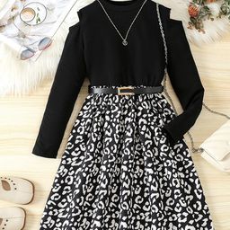 INCLUD Print Cold-Shoulder Fit & Flare Dress-picture-9