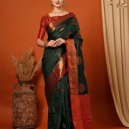 yourwish Woven Design Zari Silk Blend Kanjeevaram Saree-picture-15