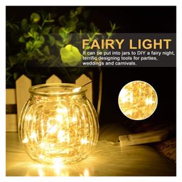 AMFIN (Pack of 1) Length 3 Meter Battery Powered Wired String Fairy Lights 2 AA Battery Powered Portable LED Lights LED String Lights for Decoration Decorative Strings - Warm White image 5