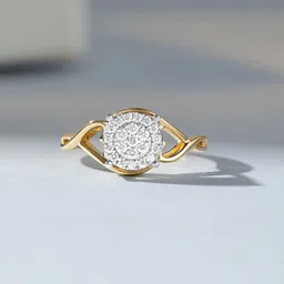 Mia by Tanishq Women Twilight Circle 14K Gold & Diamond Finger Ring 3.24g-image-30