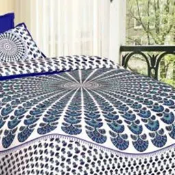 Aura Multicoloured Printed 144 TC Queen Bedsheet Set- 2.10 m X 2.30 m-image-12