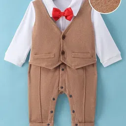 Mark & Mia Infant Boys Romper With Waist Coat & Bow-image-29