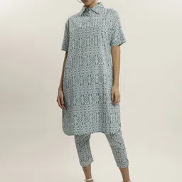 BLACK & BLAH BLAH Printed Pure Cotton Tunic With Trouser-45