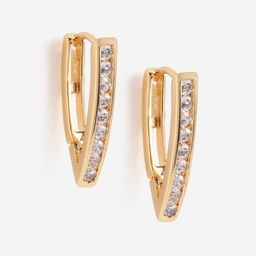 DressBerry Gold-Plated CZ Triangular Hoop Earrings-17