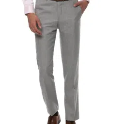 Van Heusen Grey Textured Trousers-image-14