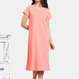 Zivame Pink Printed Night Dress-image-13