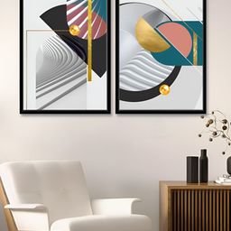 Art Street Simply Soulful White & Teal 2 Pieces Printed Canvas Wall Paintings-image-3