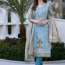 Siya Fashion Women Shree Ethnic Motifs Embroidered Sequinned Kurta with Trousers & Dupatta-54