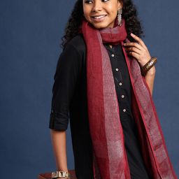 Taavi Linen Dupatta with Zari image 2