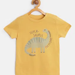 mothercare Infant Boys Mustard Yellow & Green Dinosaur Print Pure Cotton T-shirt-picture-17