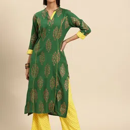 all about you Women Ethnic Motifs Printed Regular Liva Kurta & Trousers-image-99