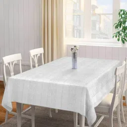 Klotthe Grey Woven Cotton 200 GSM 6 Seater Table Cover - Set of 1-39