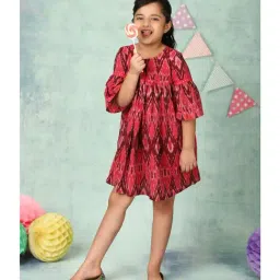 Fabindia Kids Multicolor Printed Dress-image-48